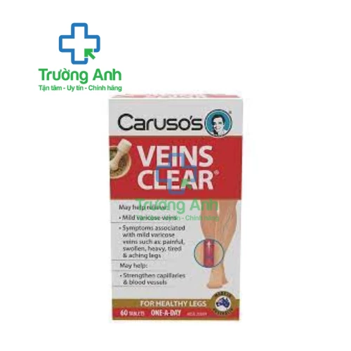 Veins Clear For Healthy Legs Caruso's Natural Health - Viên uống điều trị suy giãn tĩnh mạch